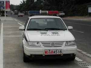 A Chinese police car parked behind us so I decided to get a shot.