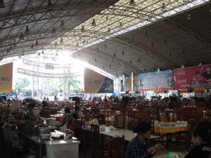 Chunyuan Seafood Square was recommended to us for dinner.  You pick and buy your own groceries in the back, then pay a fee to get it cooked by one of the many restaurants, each with a couple of tables.