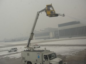 Our takeoff was a bit delayed while we got de-iced to ensure a safe flight.