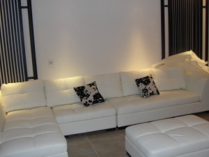 A beautiful white sofa at our new place!