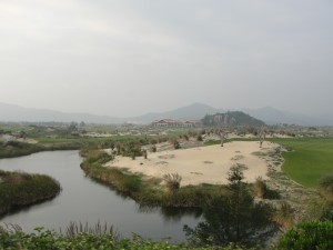 From one of the courses, you get a great view back at the clubhouse.