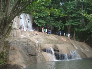 multilayer waterfall in thailand