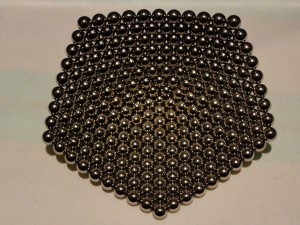 buckyballs in shape of pentagonal pyramid, inside view