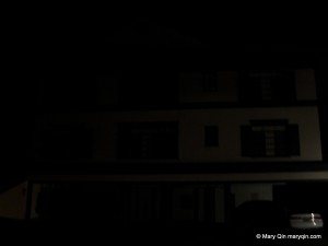 a building thrown into darkness from the blackout