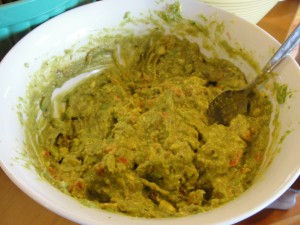 fresh-made bowl of guacamole