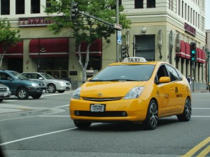 a Toyota Prius converted into a taxi cab