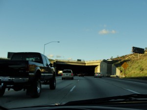approaching the "earthquake tunnel," where the 405 meets the 5