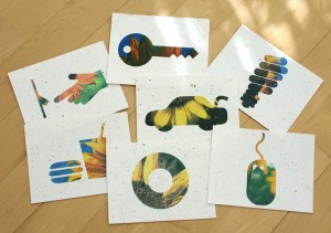 postcards with seeds embedded in the paper