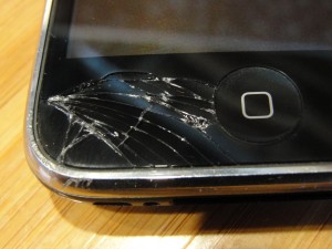 iphone with cracked glass