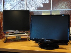 two monitors side by side