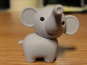 little gray elephant eraser