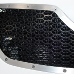front grille of toyota made of mini toyota logos