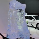 random ice sculpture at auto show