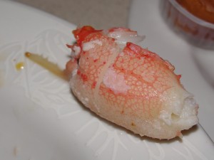 crab meat from the claw, pulled out completely intact