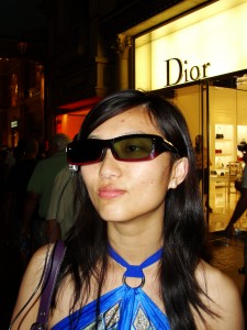 me wearing 3d glasses to view a 3d tv
