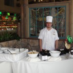 chef waiting at omelet bar for a request