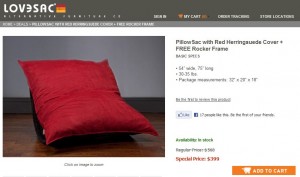 red herringsuede pillowsac set on sale