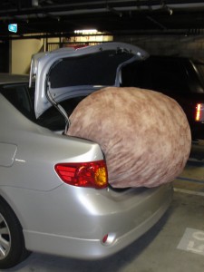 supersac lovesac stuffed into my trunk