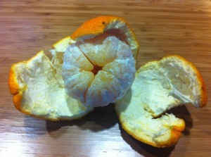 huge orange peeled