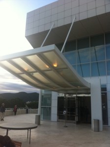 entrance to harold m williams auditorium at getty center