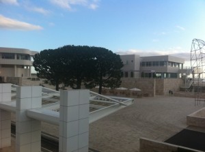 view of getty from in front of harold m williams auditorium