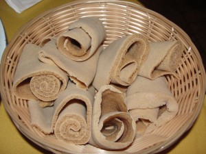 ethiopian bread in basket