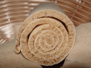 closeup of ethiopian bread to show porous texture