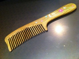 wooden large-tooth comb made with fragrant wood
