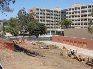 view of the construction zone on the hill at ucla
