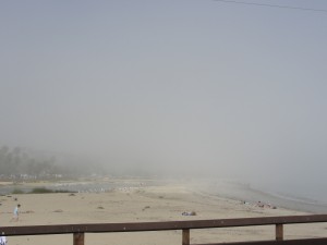 the marine layer at santa barbara came in the early afternoon and hid the ocean