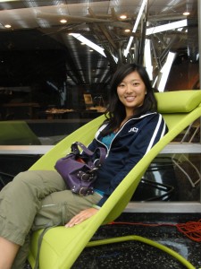enjoying sitting in the kimball fit chair at opportunity green 2010