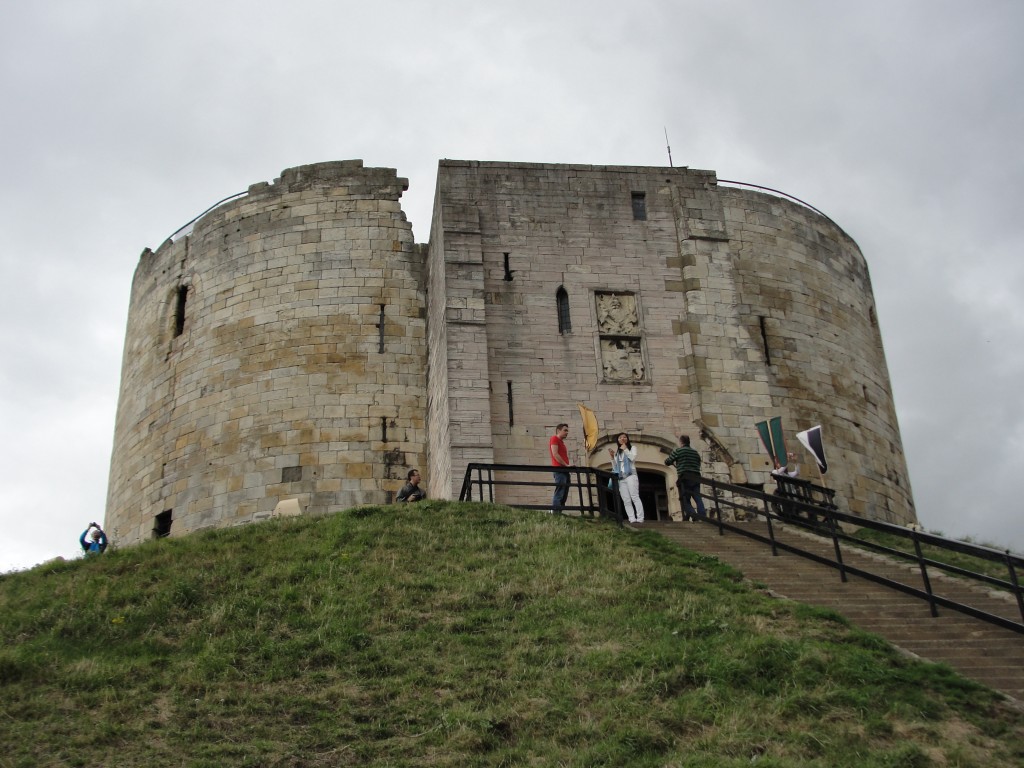 view of clifford's tower from side with staircase