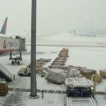 light snow in beijing covering the airport