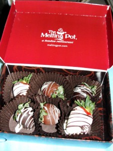 box of chocolate-covered strawberries from melting pot