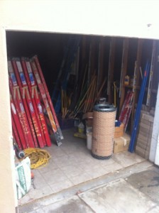 garage with supplies at habitat for humanity house