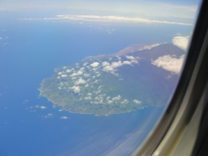 view of hawaiian island molokai from plane