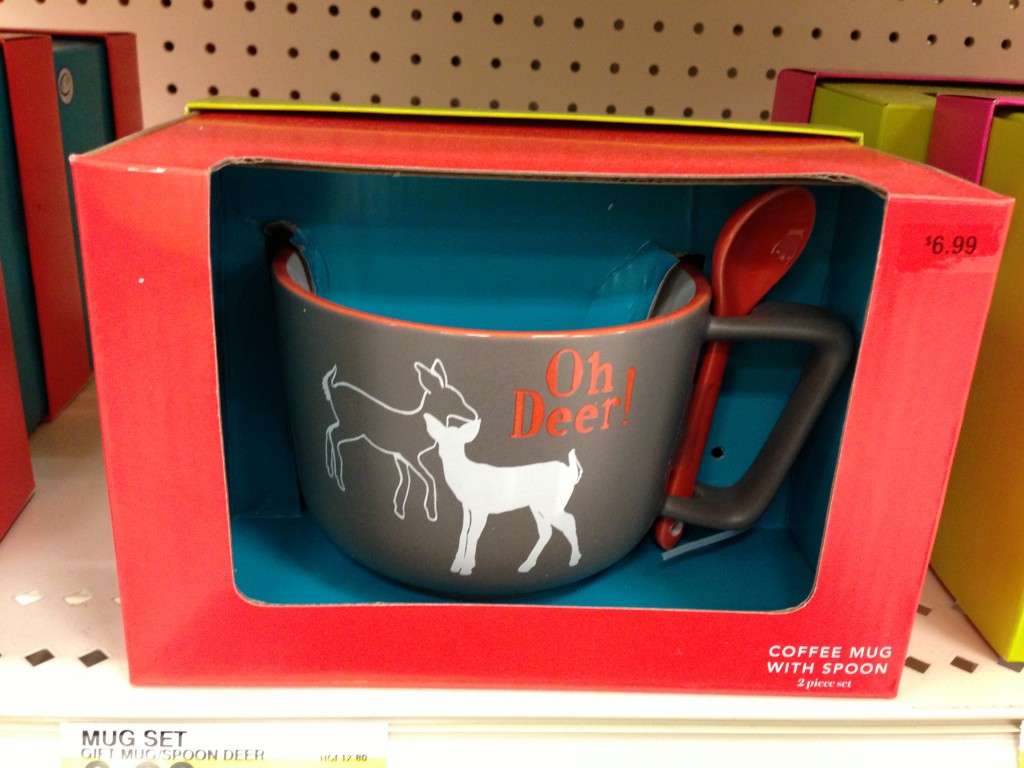coffee mug with spoon and deer design at target