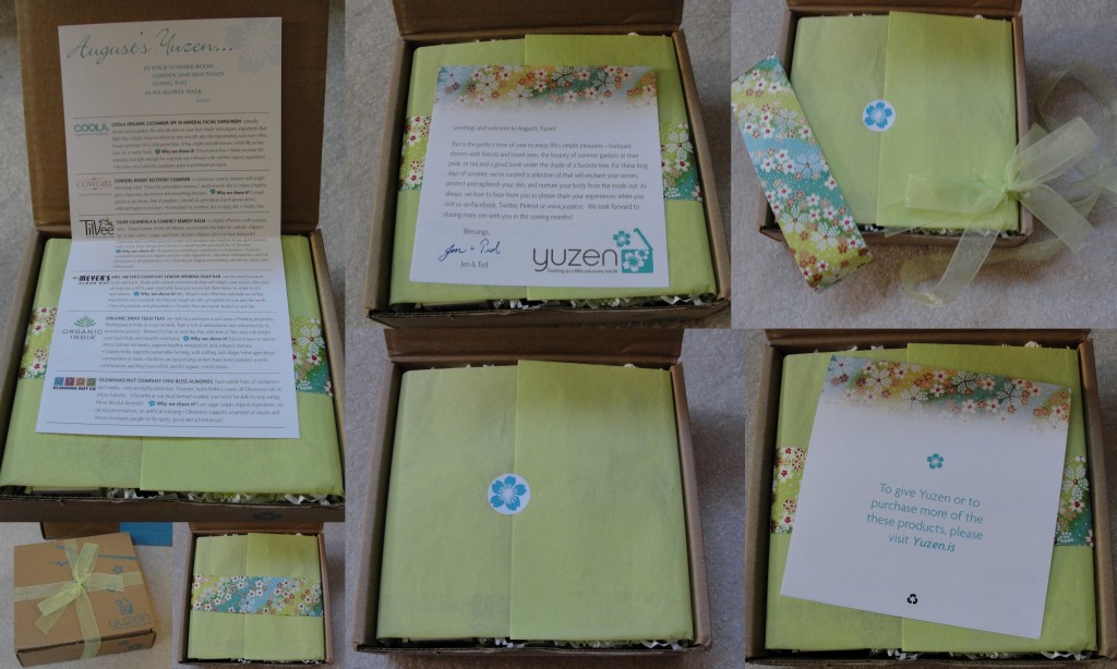 collage of unwrapping of august 2012 yuzen box