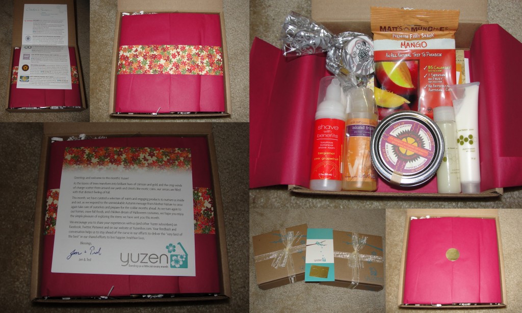collage of products included in the october 2012 yuzen box