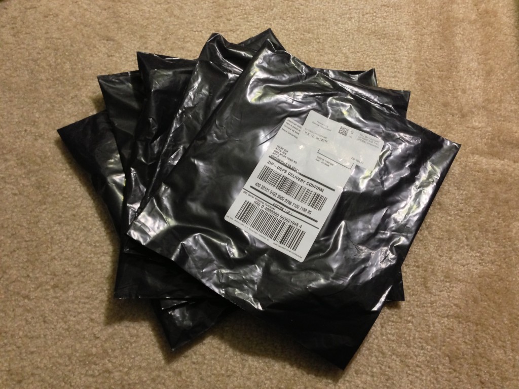 opaque black plastic mailing bags