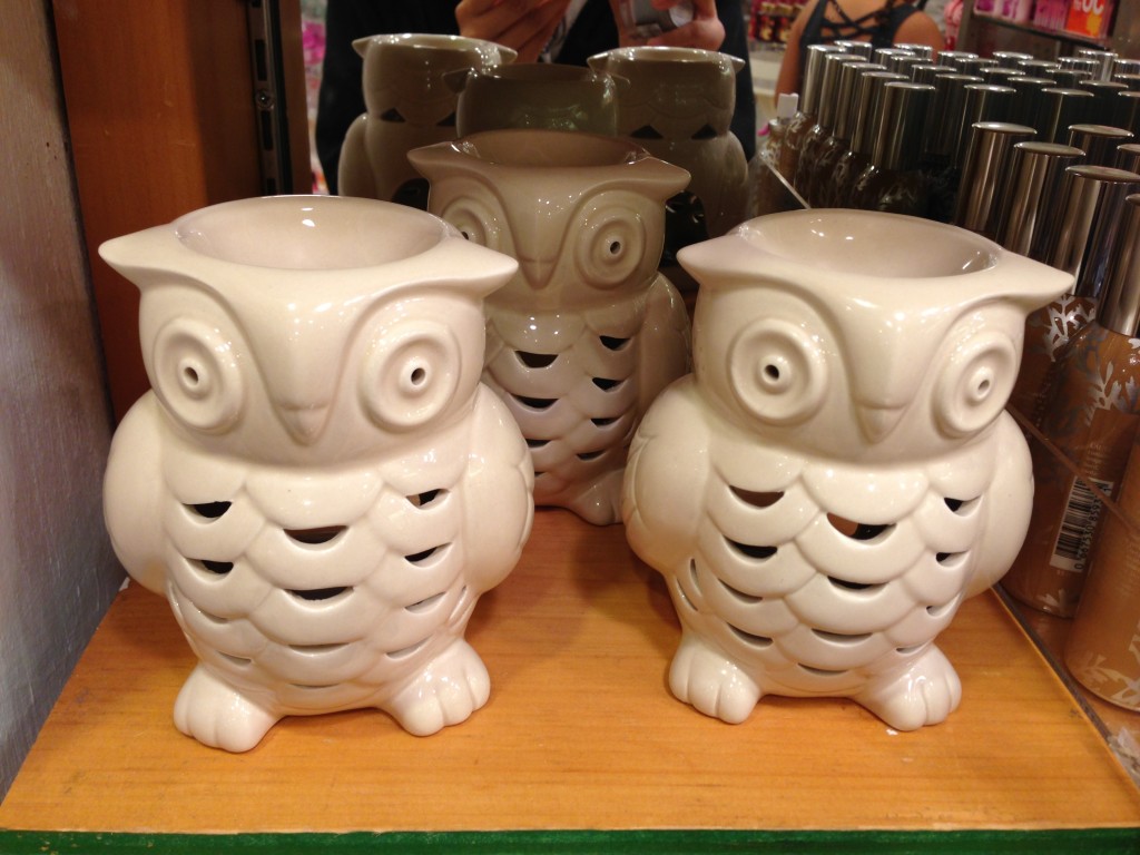 ceramic candle holder in shape of owl