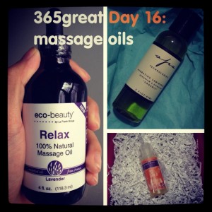 365great challenge day 16: massage oils