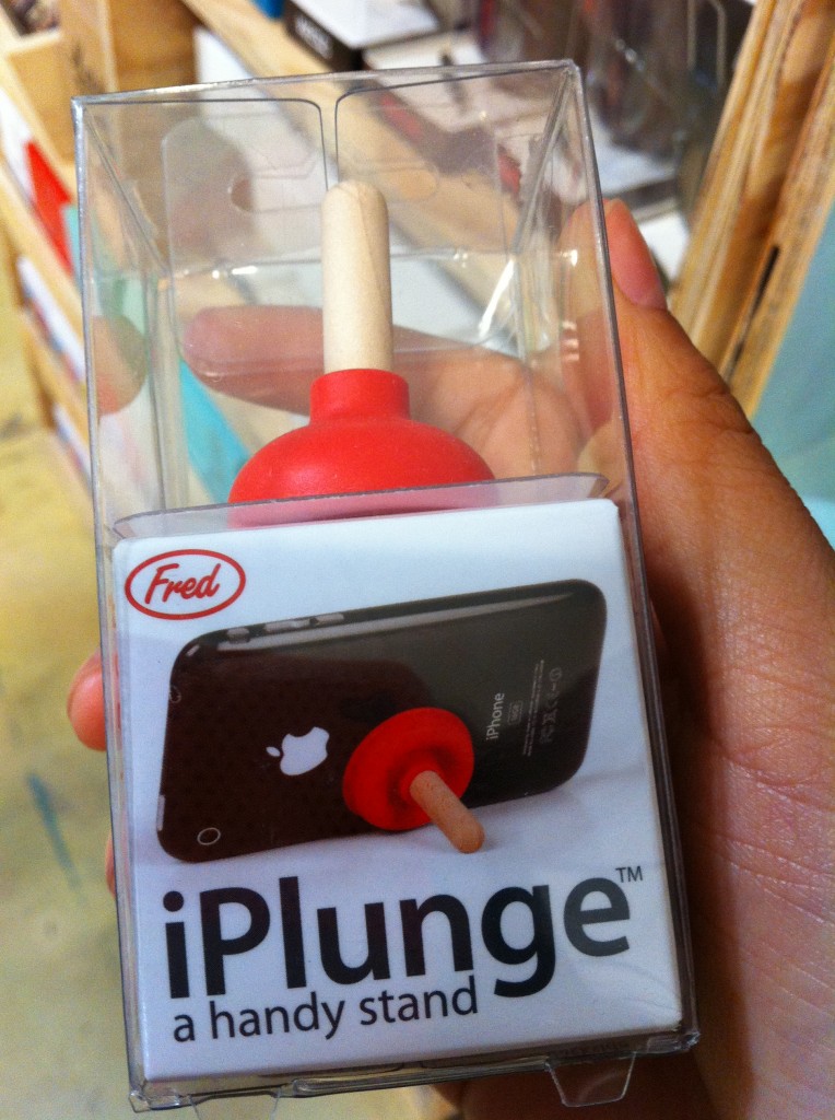 iplunge plunger-shaped iphone stand