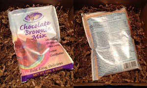 collage of pamela's products chocolate brownie mix bag pouch