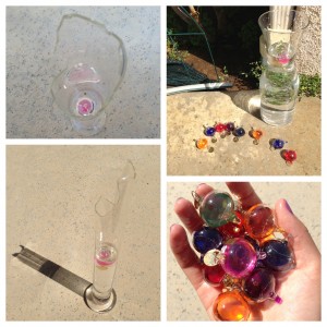 collage of broken galileo thermometer