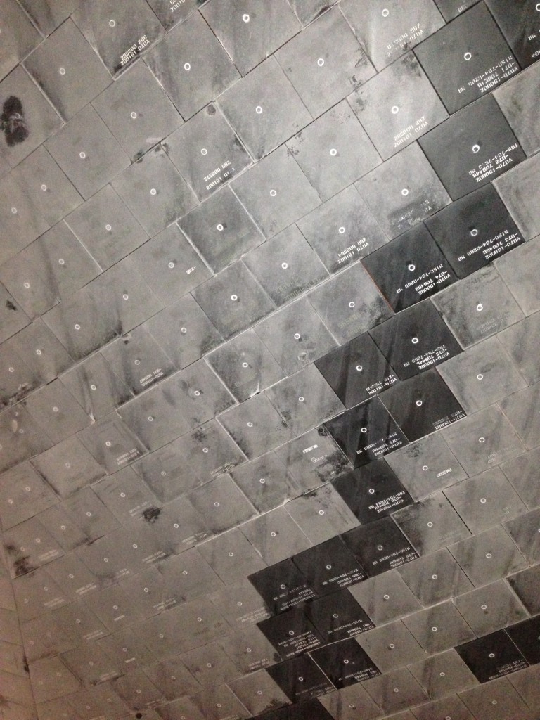 tiles underneath the endeavour space shuttle