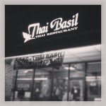 black and white shot of thai basil restaurant where bobby flay had pad thai throwdown