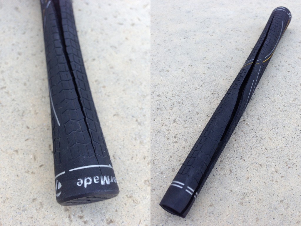 taylormade grip with cut splitting it down middle