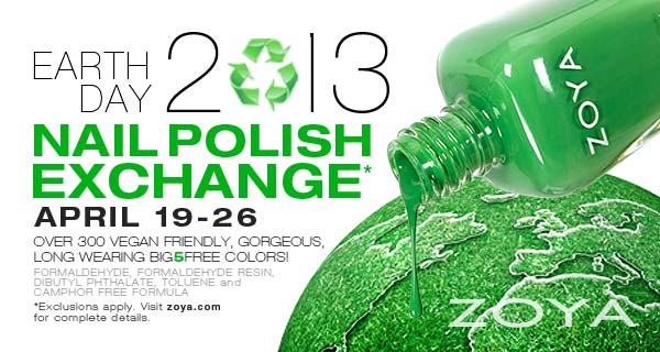 zoya earth day nail polish exchange offer 2013