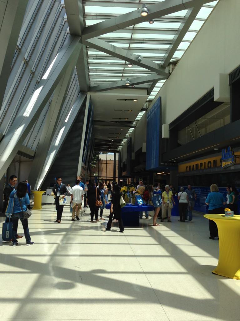 inside newly renovated pauley pavilion concession stand area on ucla alumni day 2013